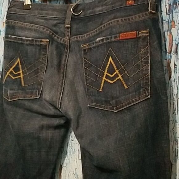 7 for all mankind distressed bootcut jeans sz 27 - Picture 6 of 13